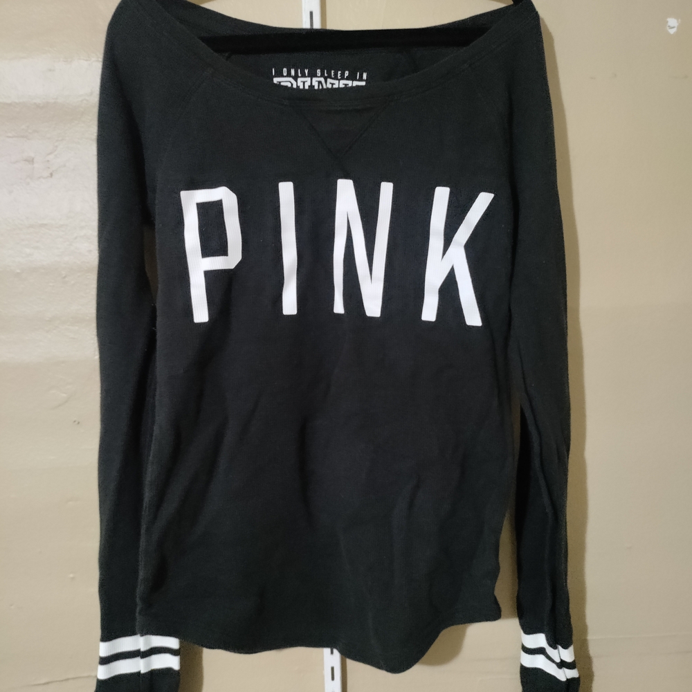PINK Victoria's Secret Black Long Sleeve Top